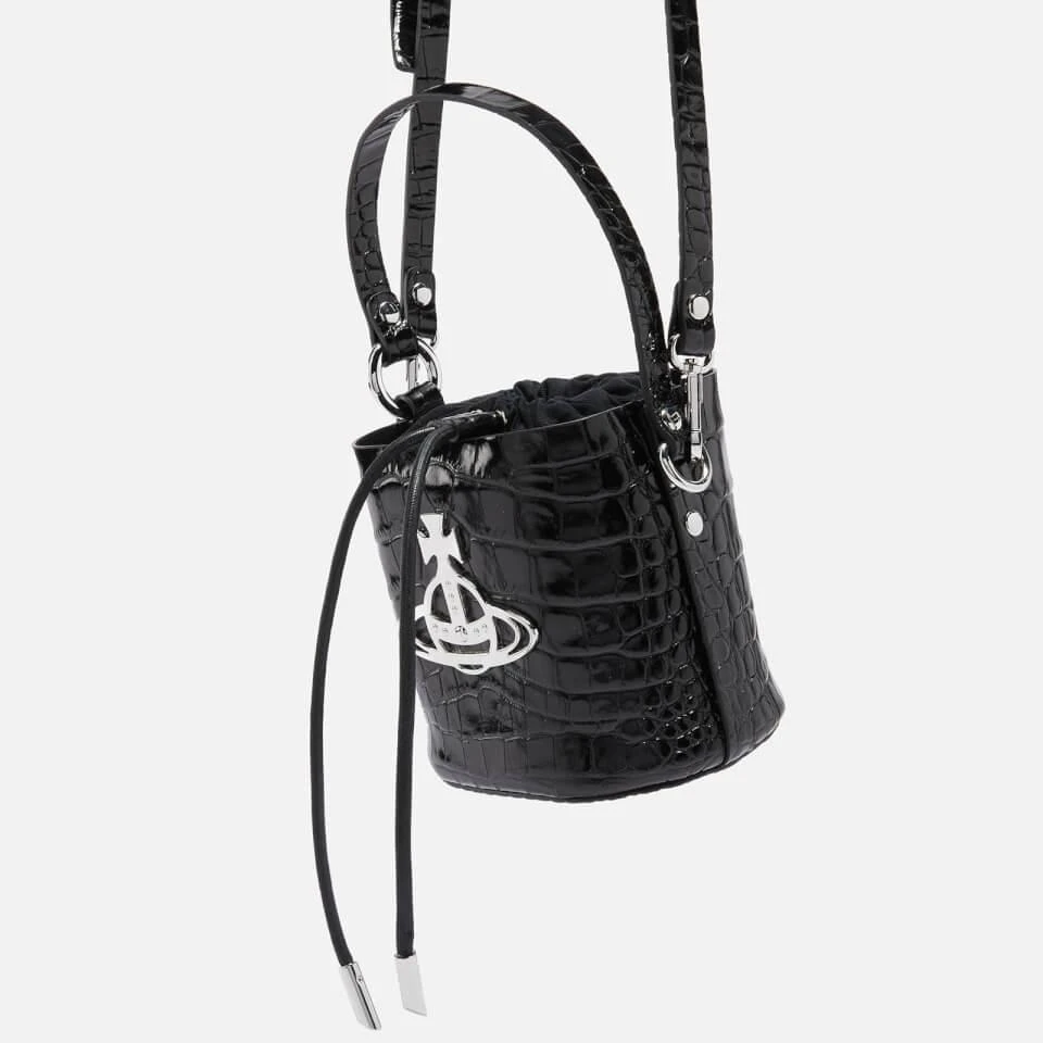 Vivienne Westwood Vivienne Westwood Daisy Drawstring Croc-Effect Leather Bag 5