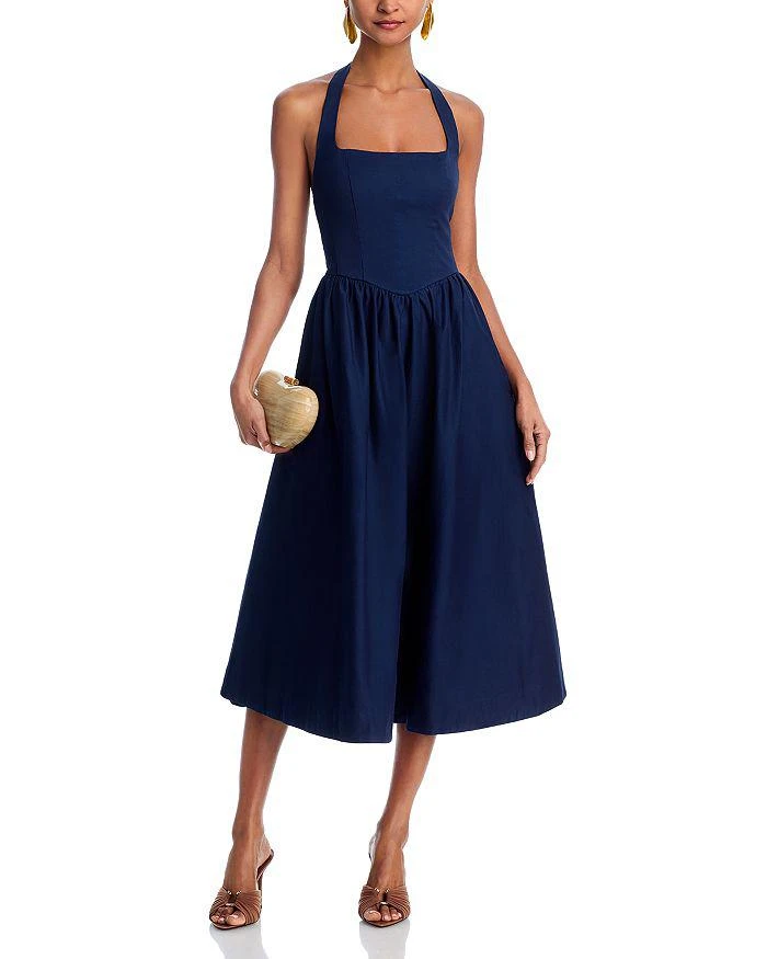 light blue midi dresses Just Passing Through Light Blue Midi Dress, X-Small - The Mint Julep Boutique main image 0