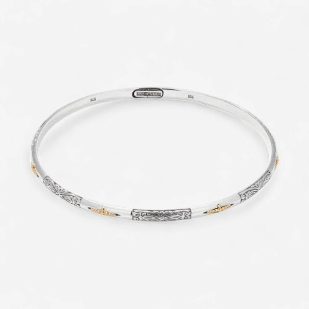 Konstantino Konstantino Sterling Silver & 18K Yellow Gold Cross Bangle Bracelet BKJ213-130 3