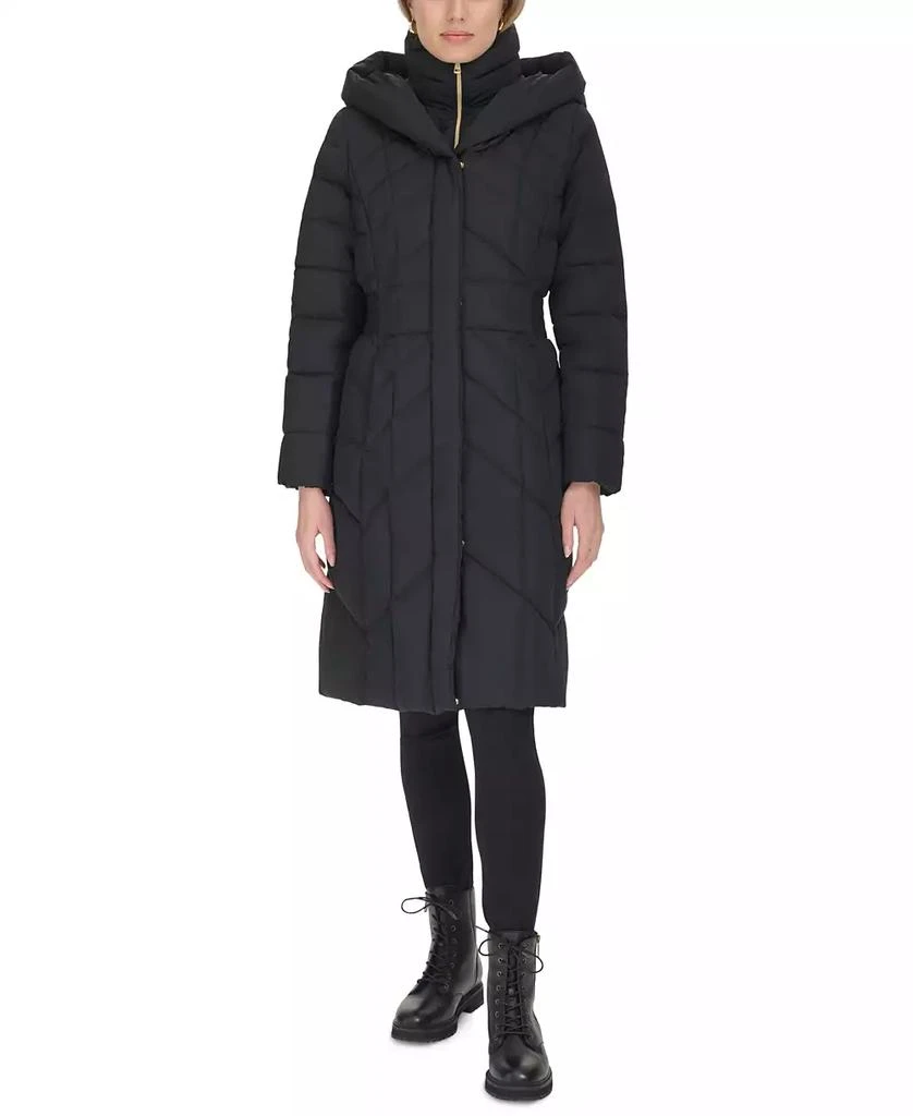 Cole Haan Women's Bibbed Hooded Puffer Coat 7