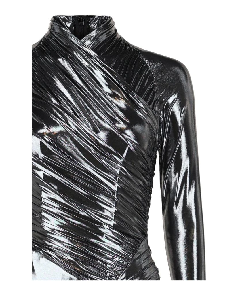 Salvatore Ferragamo Metallic Ruched Mini Dress 3