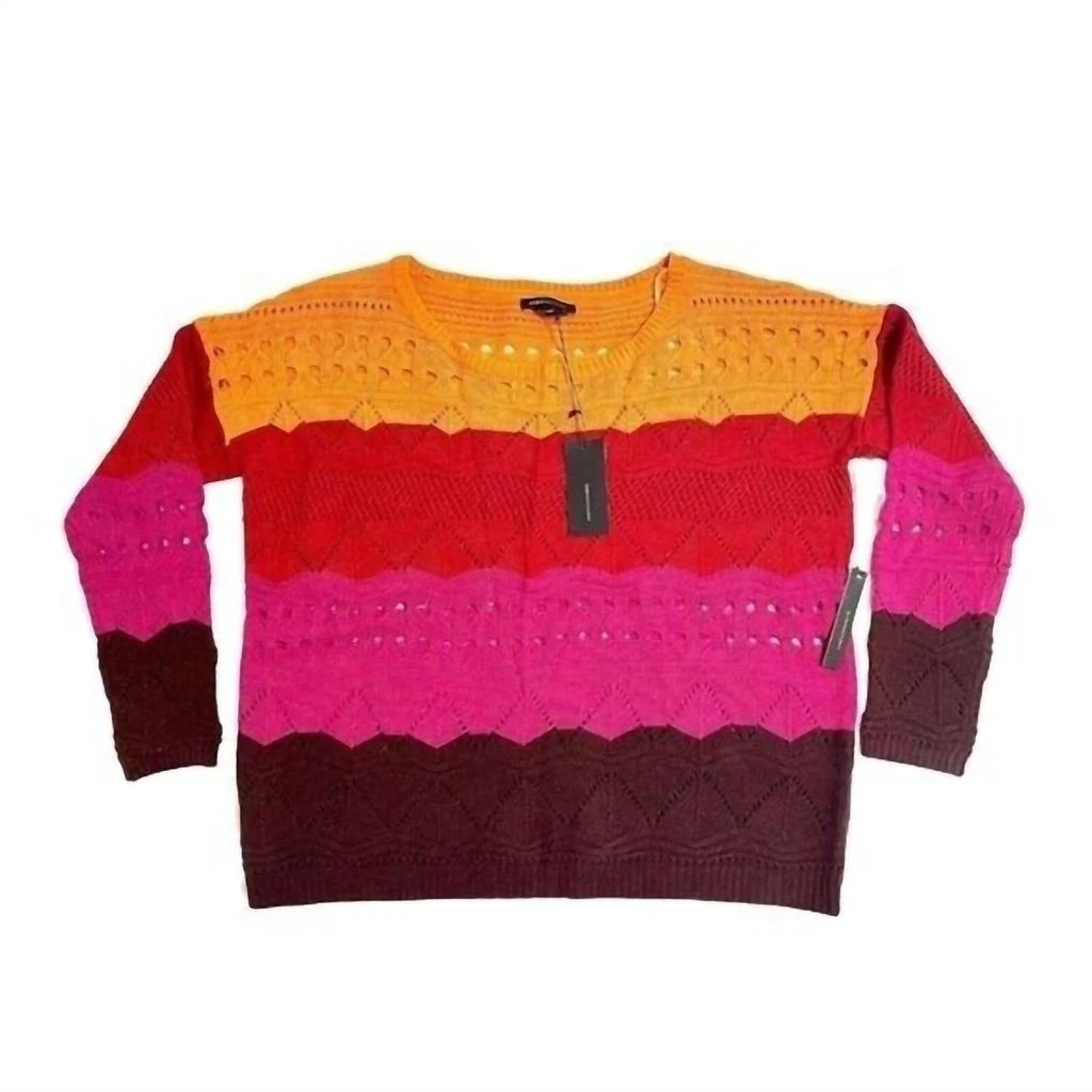 BCBG Bcbgmaxazria - Women's Striped Oversized knit Sweater 4