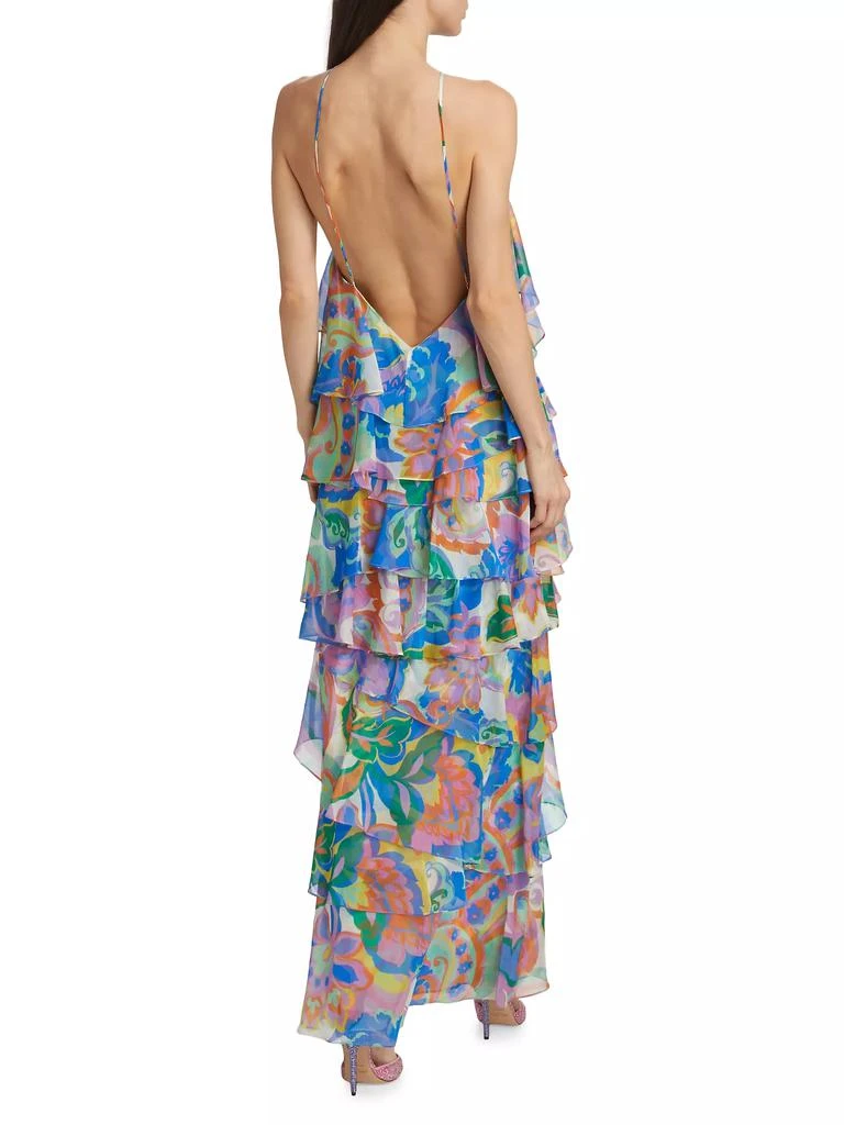 Amanda Uprichard Poise Floral Tiered Ruffle Maxi Dress 5