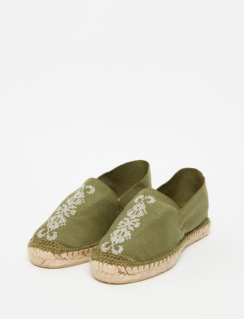 INES DE LA FRESSANGE Auriane khaki espadrilles