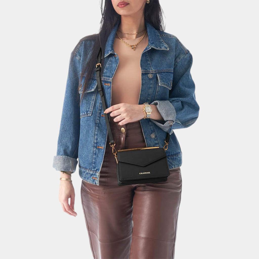 Charriol Charriol Black Leather Cassis Crossbody