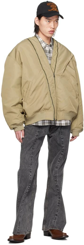 Y/Project Beige Double Zip Bomber Jacket 4