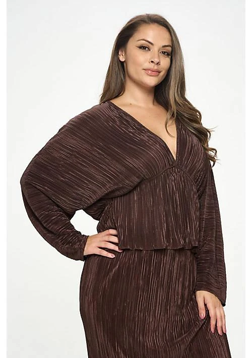 Renee C. C. Plisse V Neck Top 3