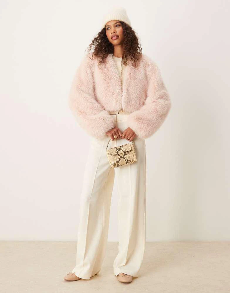 ASOS ASOS DESIGN faux fur jacket in light pink 1
