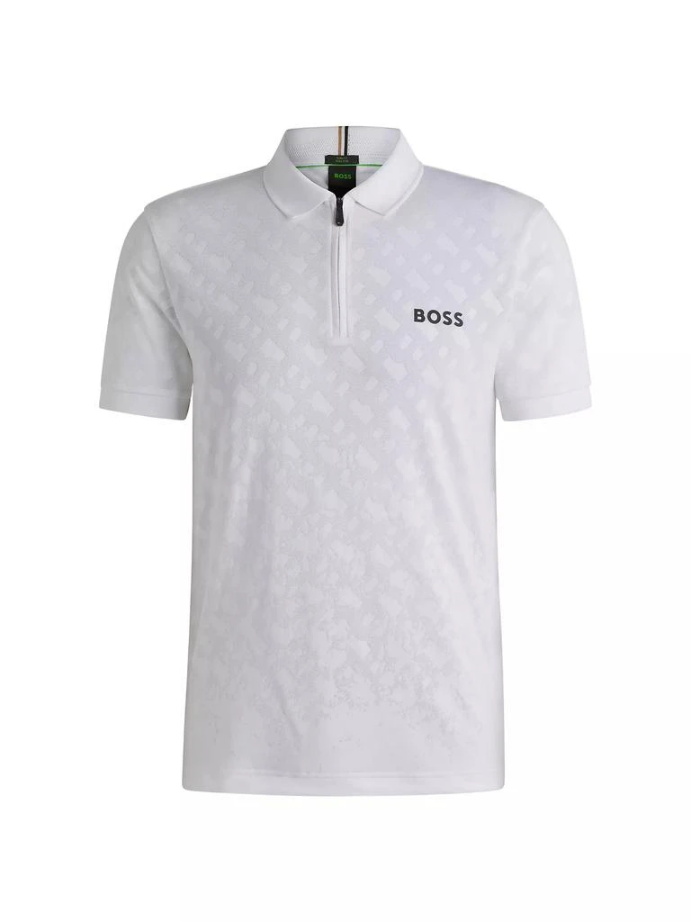 Hugo Boss Active Quick-Dry Polo Shirt with Gradient Monogram Jacquard 1
