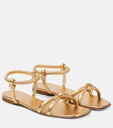 Gianvito Rossi Juno 05 metallic leather sandals 1