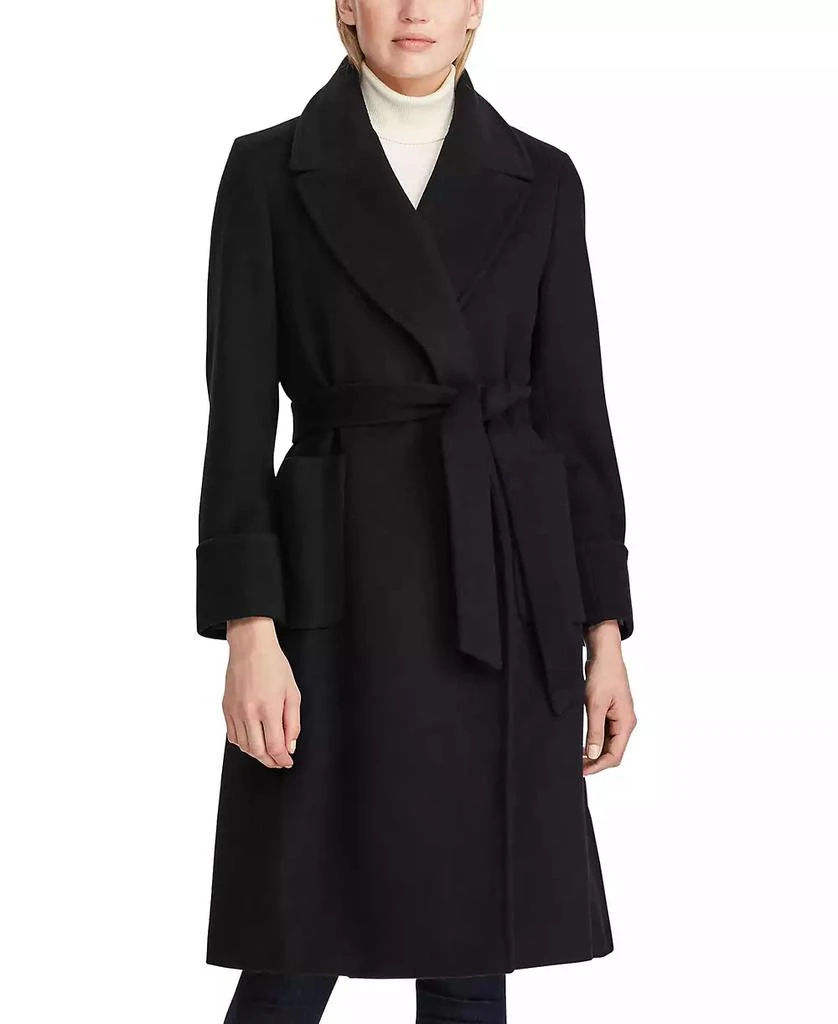 Ralph Lauren Women's Wool-Blend Belted Wrap Coat 1