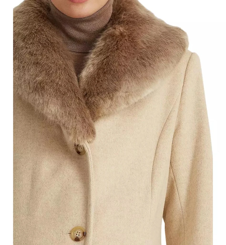 Ralph Lauren Petite Faux-Fur-Collar Coat 4