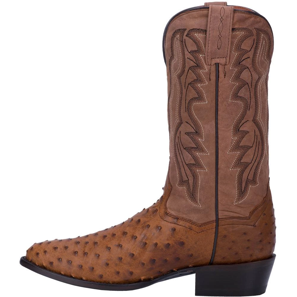 Dan Post Boots Tempe Ostrich Embroidered Round Toe Pull On Cowboy Boots 3
