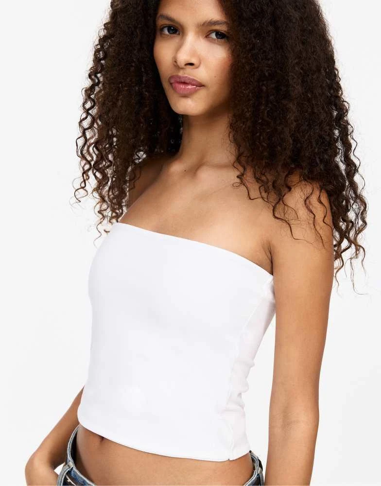 Pull&Bear Pull&Bear bandeau top in white 3