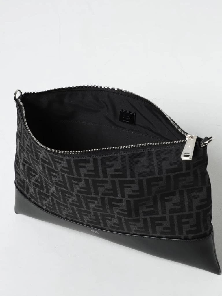 Fendi Fendi After pouch in leather and fabric with jacquard FF monogram 4