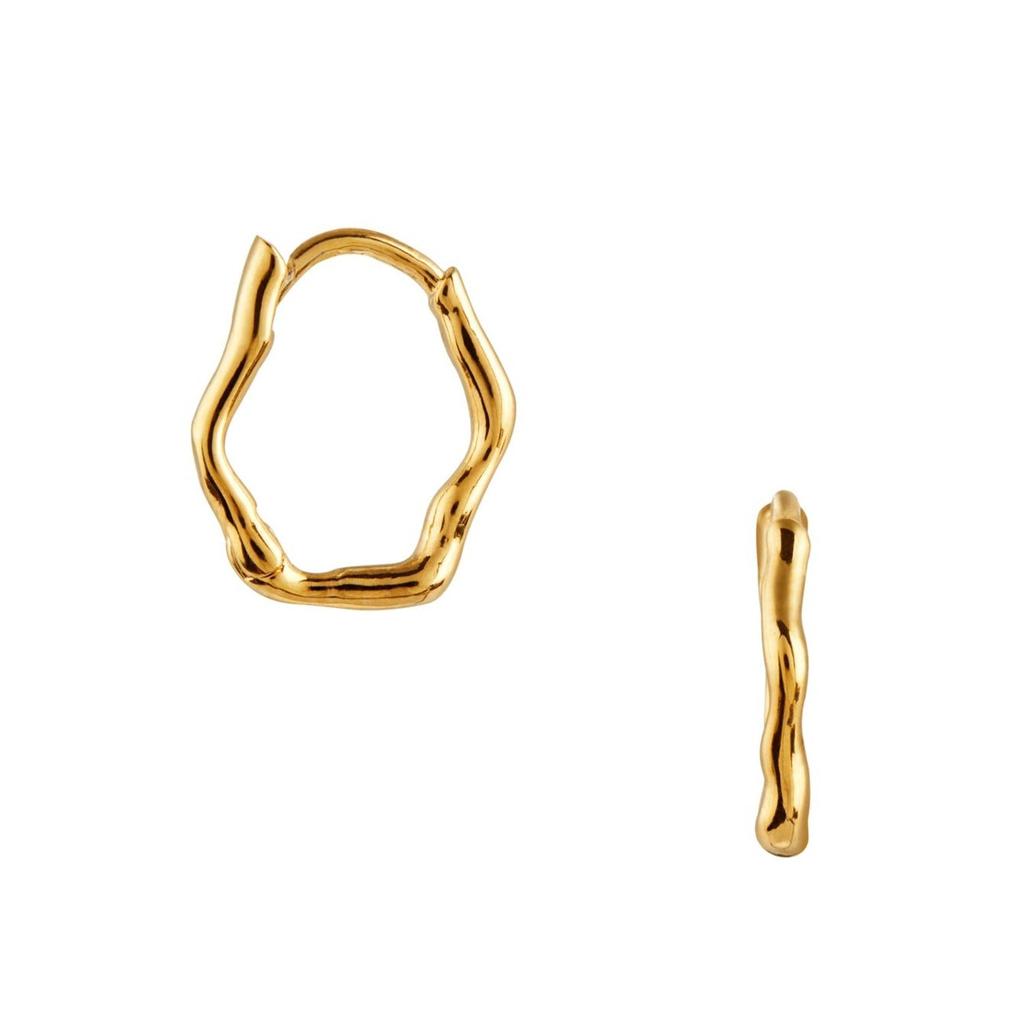 Orelia London Organic Wave Huggie Hoop Earrings