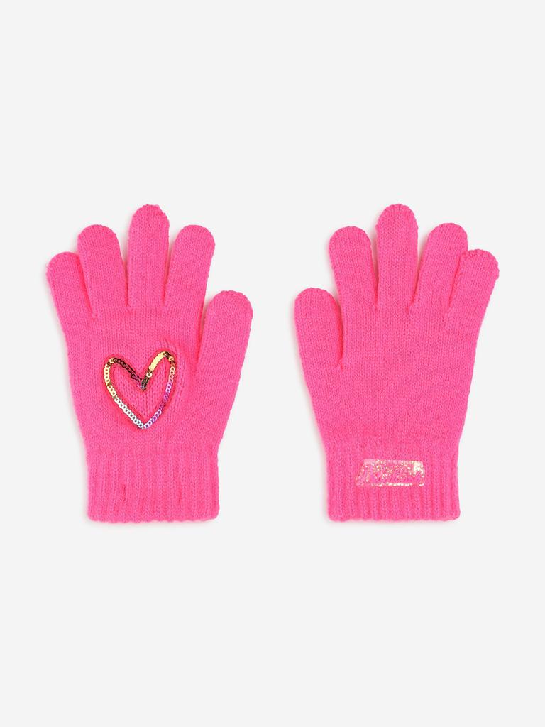 Billieblush Billieblush Girls Sequin Heart Gloves in Pink