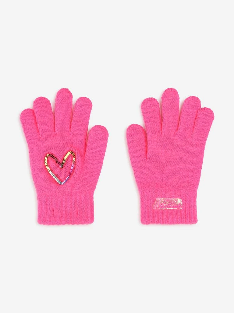 Billieblush Billieblush Girls Sequin Heart Gloves in Pink 1