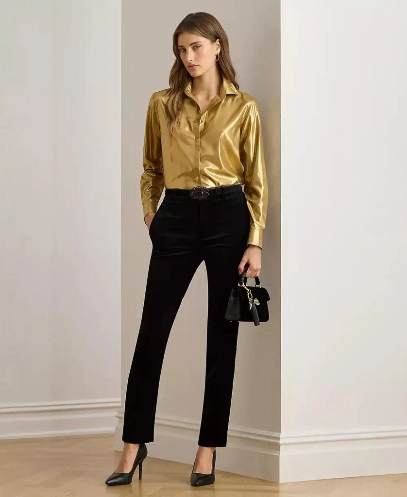 Ralph Lauren Women
s Classic Fit Metallic Chiffon Shirt 3