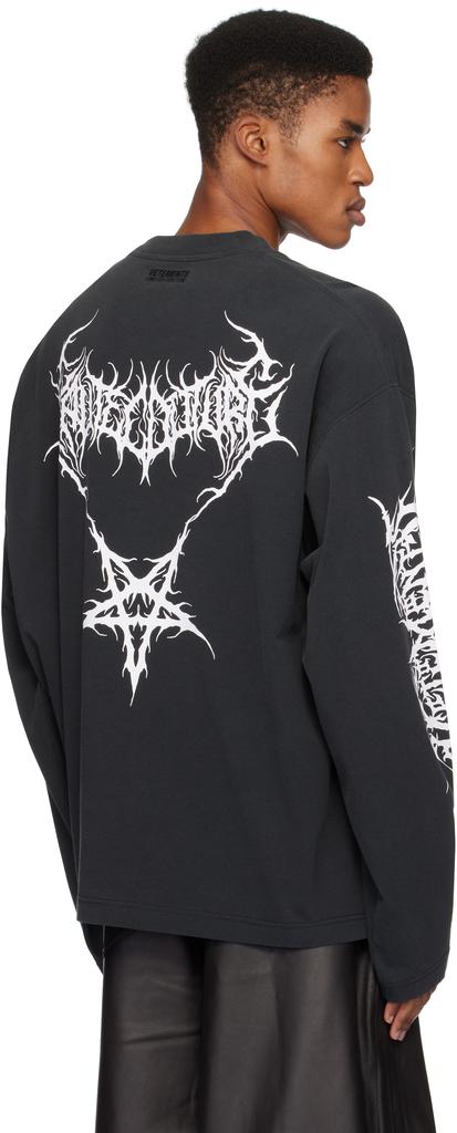 Shop Black Death Metal Longsleeve T-shirt on Sale at BeyondStyle
