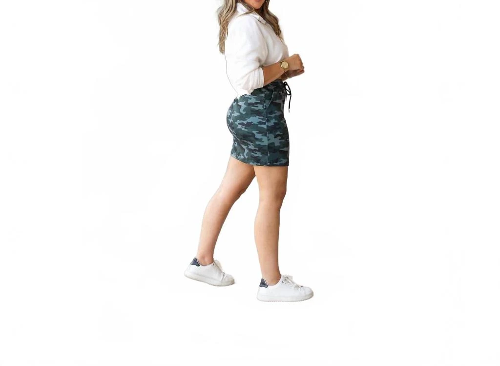 Julia Rose Kai Camo Jogger Mini Skirt In Blue 2