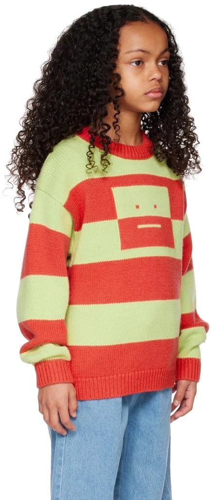 Acne Studios Kids Red & Green Jacquard Sweater 2
