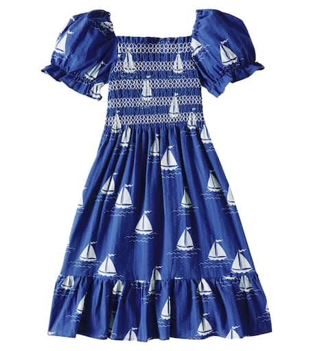 Mini Rodini Sailing Boats smocked cotton dress 4