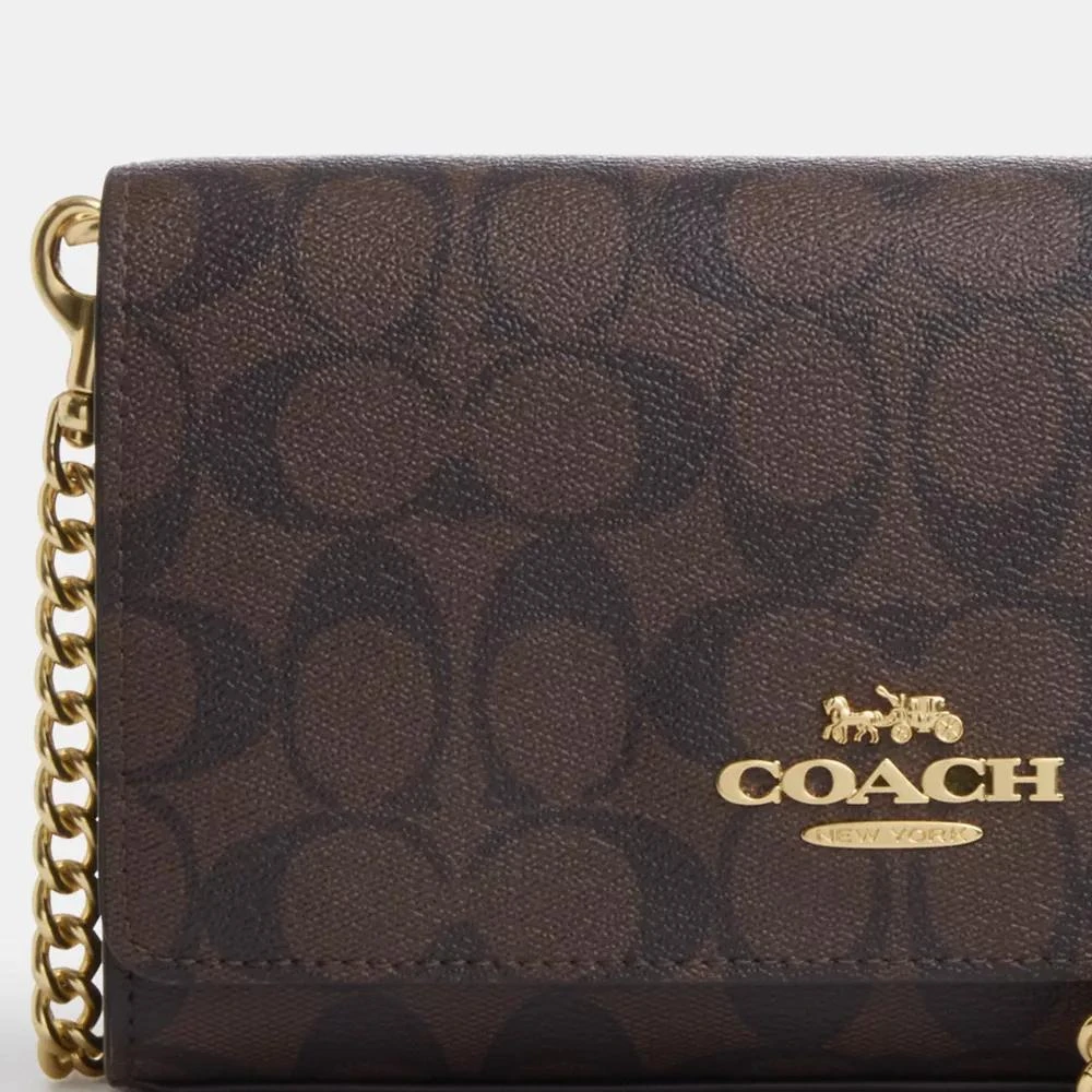 Coach Flap Clutch Crossbody In Signature Canvas 7