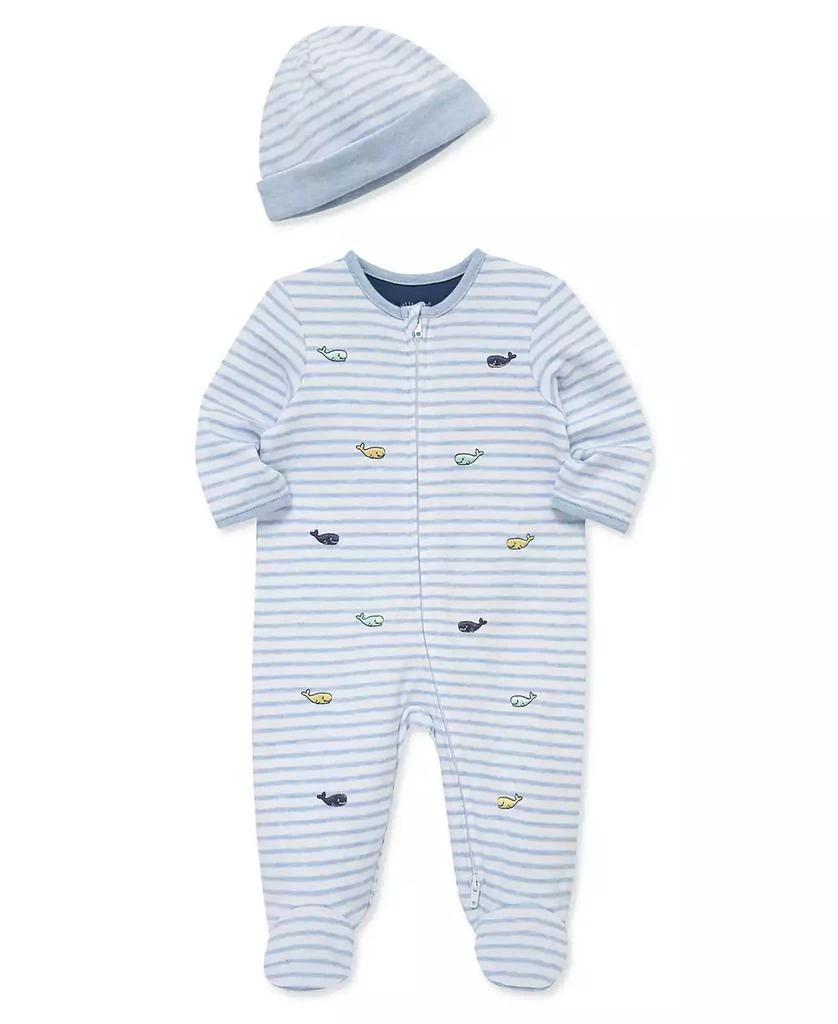 Little Me Baby Boys
 Whale Print Footie with Hat 3