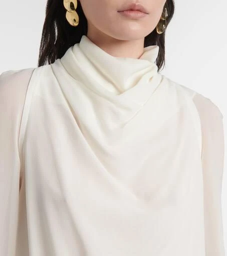 Altuzarra Cara draped high-neck silk top 4