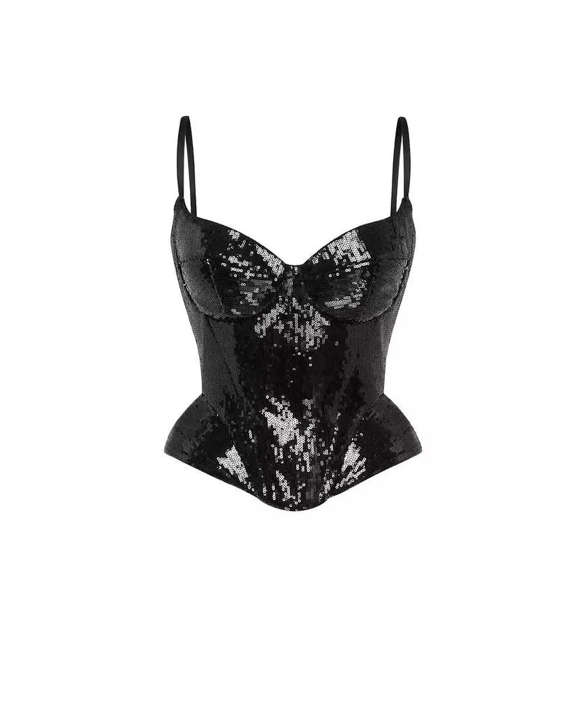 Milla Women
s Sensational spaghetti straps sequined corset 2