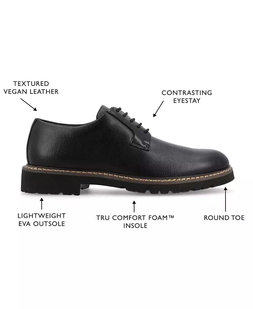 Vance Co. Men's Martin True Comfort Foam Plain Toe Lace-Up Derby Shoes 8