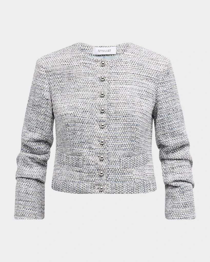 Derek Lam Piera Tweed Ruched Sleeve Jacket 1