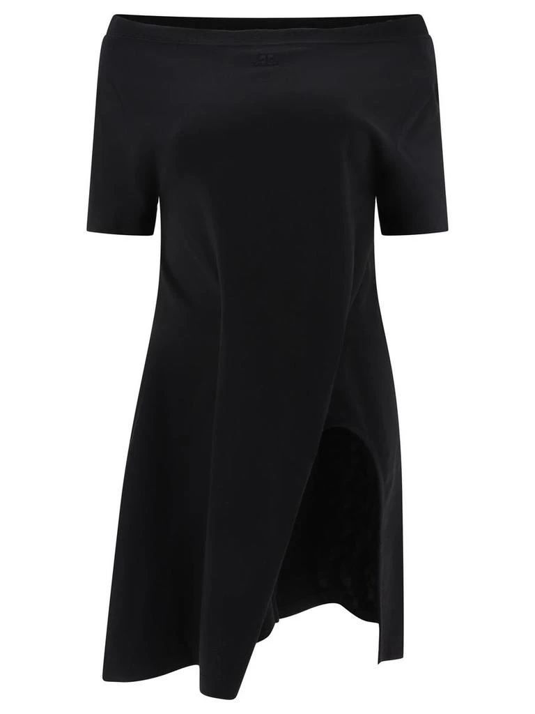 princess polly baby blue dress Courreges Asymmetrical Lace-Trimmed Dress - Black - 50% Off