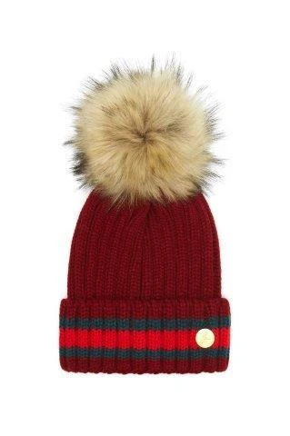 Hortons England Hortons Kloster Pom Pom Hat Burgundy 5