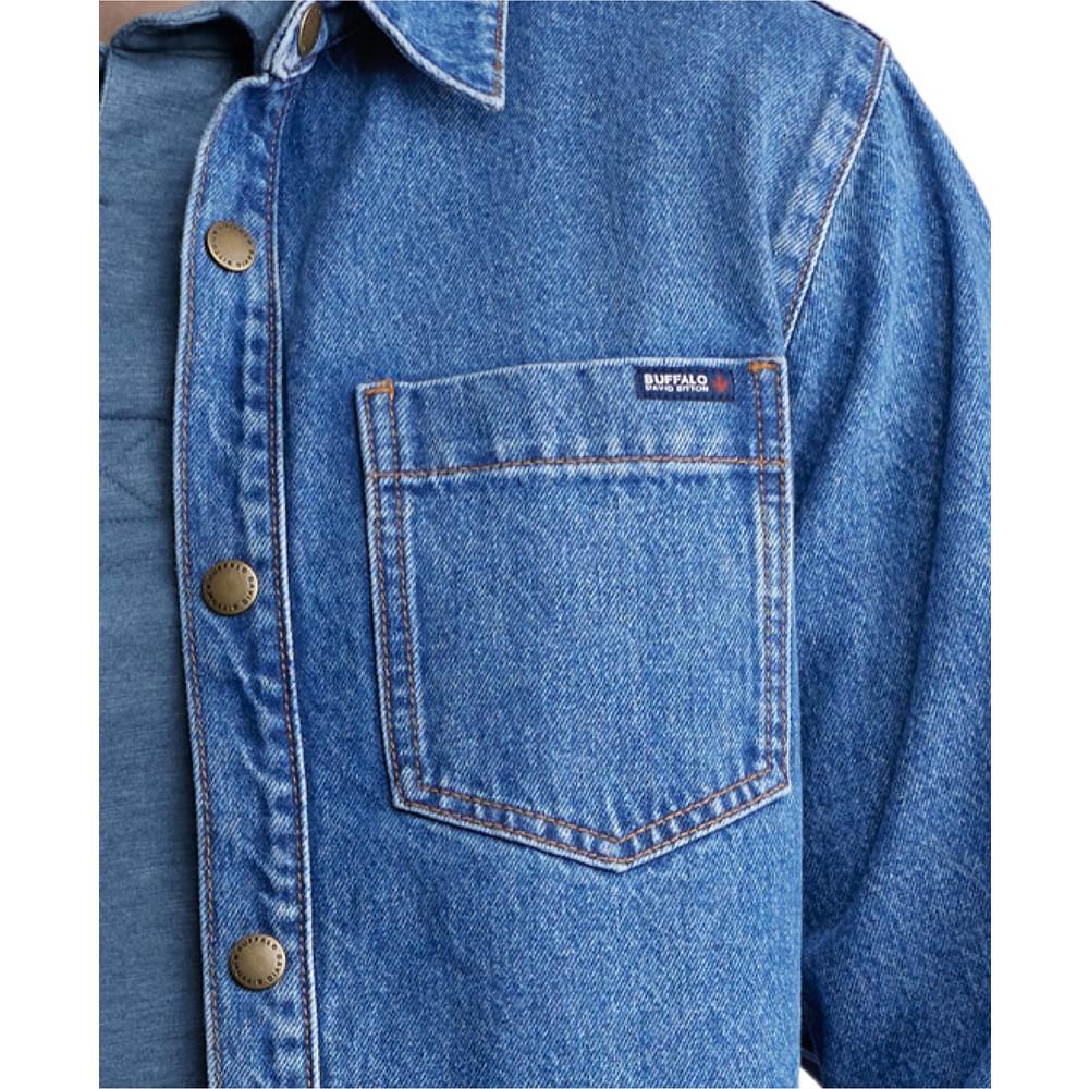 Buffalo David Bitton Buffalo Men's Sloan Long-Sleeve Denim Shirt in Authentic Blue