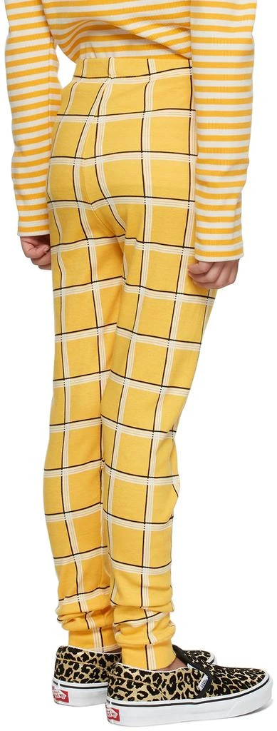 Mini Rodini Kids Yellow Check Leggings 4