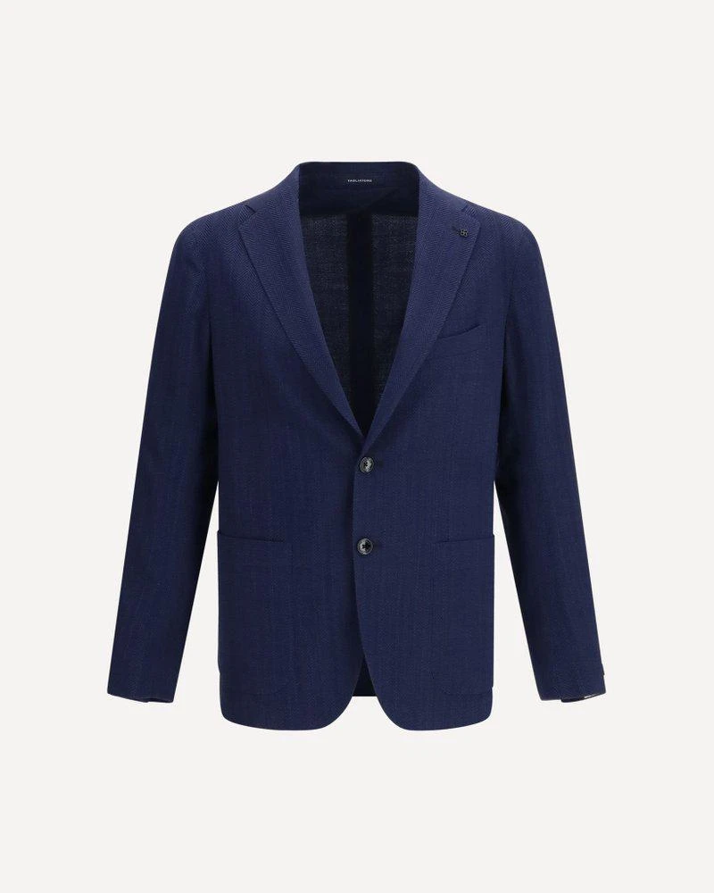 TAGLIATORE Tagliatore Herringbone Single-Breasted Blazer