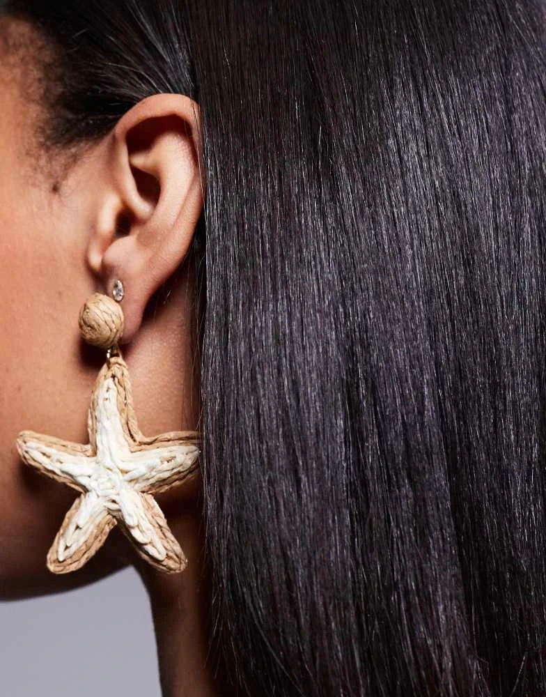 8 Other Reasons 8 Other Reasons straw starfish earrings in natural 3