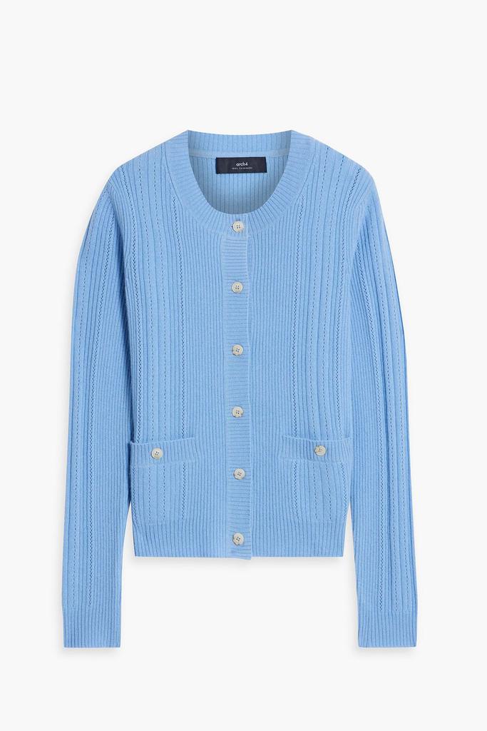 Arch4 Sunningdale ribbed pointelle-knit cashmere cardigan