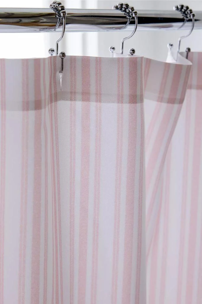 DENY Designs Honor And Obey Classic Small French Mattress Ticking Double Stripes Shower Curtain 3