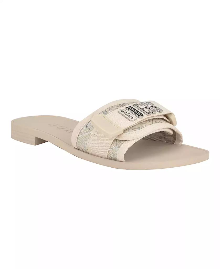 GUESS Women's Elyze Quattro G Slip-On Slide Flat Sandals