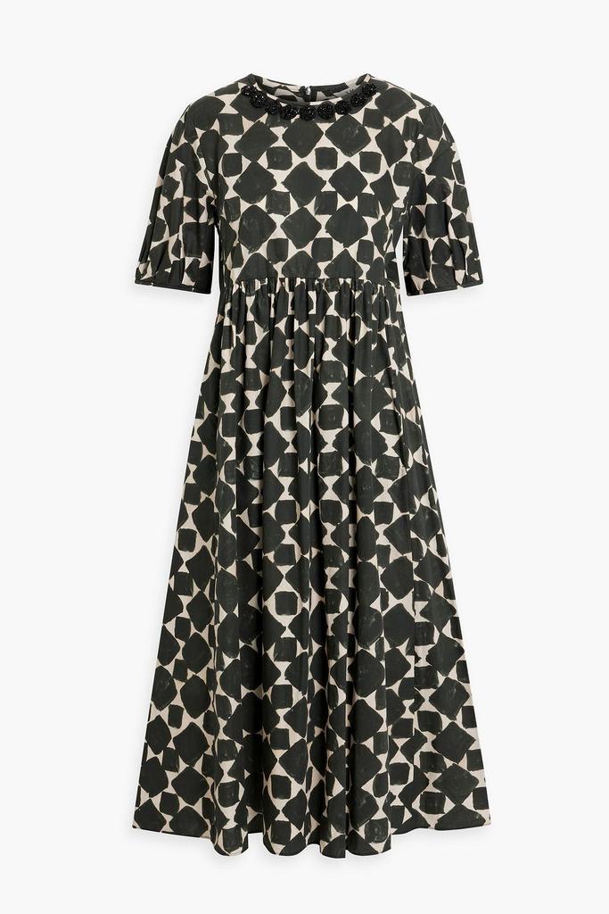 Max Mara Callas Abstract-Print Short-Sleeve A-Line Midi