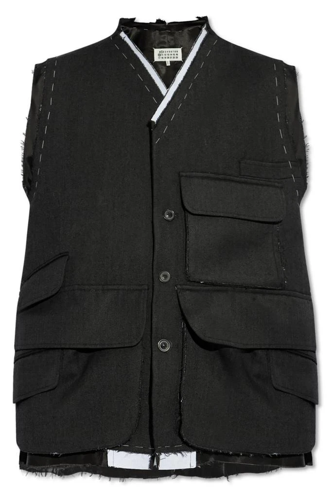 MAISON MARGIELA Maison Margiela Cargo V-Neck Vest from Cettire