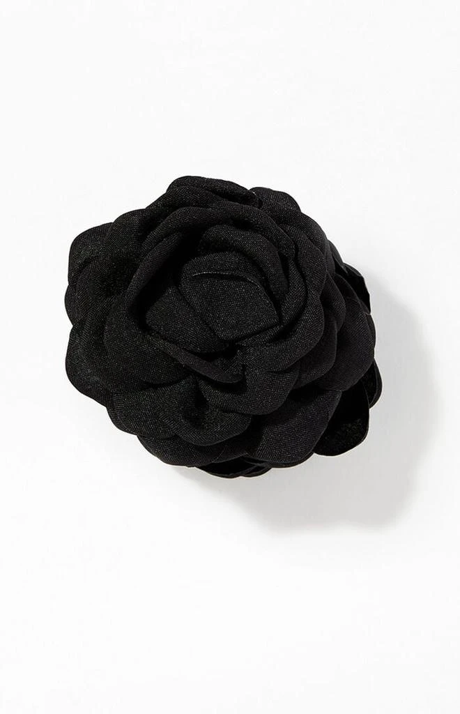 LA Hearts Black Rose Hair Claw Clip 1