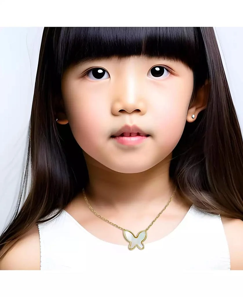 GiGiGirl 14k Gold Plated with Mother of Pearl Butterfly Pendant Layering Necklace 3