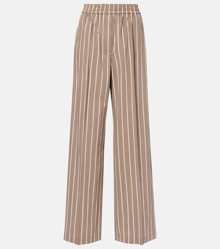 Brunello Cucinelli Striped cotton-leg wide-leg pants