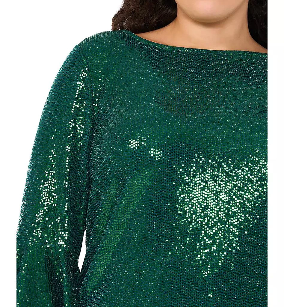 MSK Plus Size Sequinned Bell-Sleeve Boat-Neck Top 3