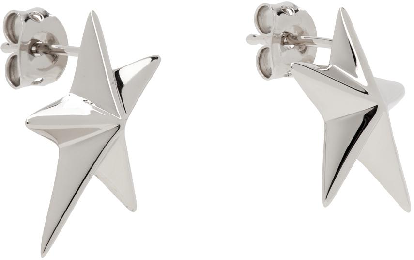 Mugler Silver Mini Star Earrings