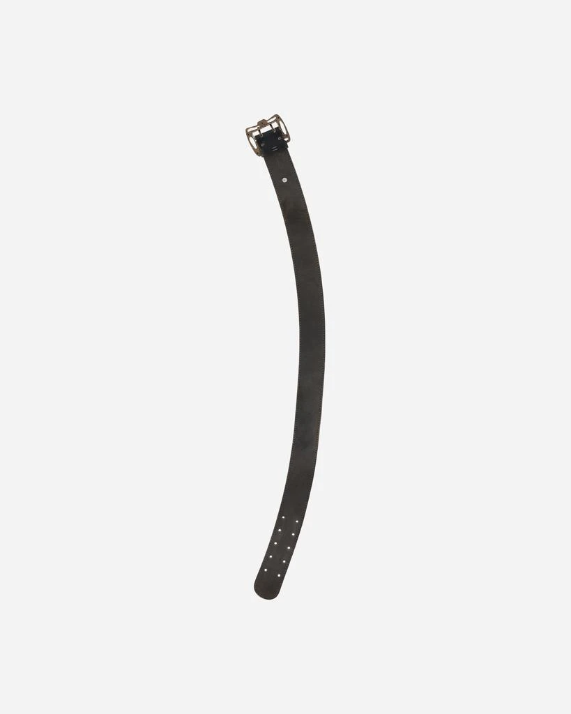 Pezze Vintage Big Golden Buckle Leather Belt Black 4